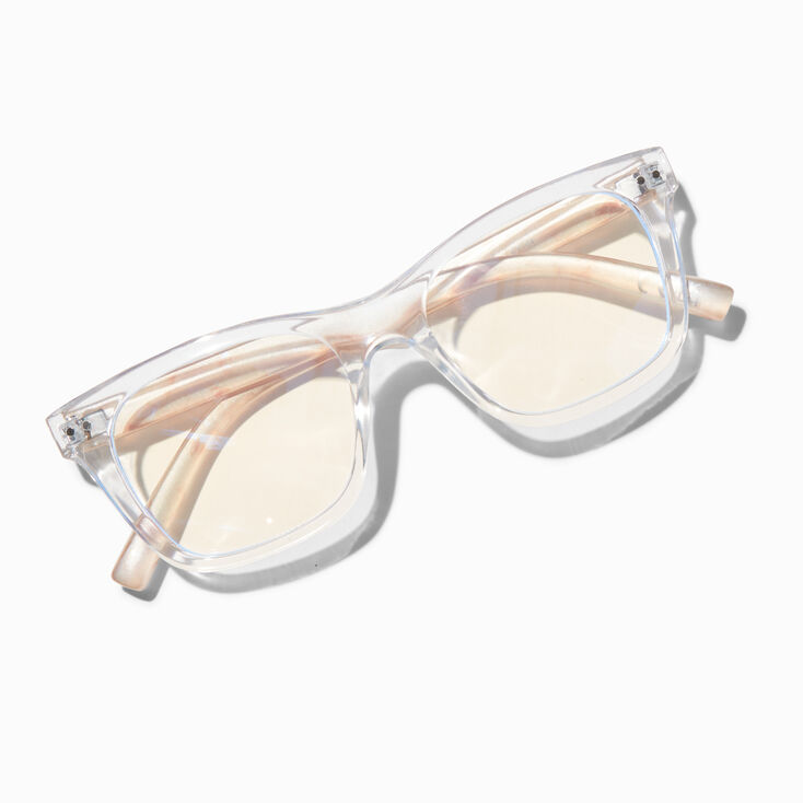 Solar Blue Light Reducing Marbled Temple Clear Lens Frames
