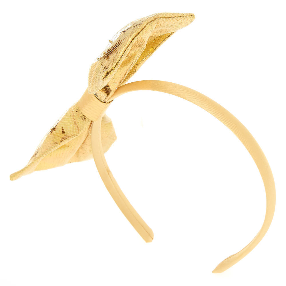 Gold headband with bow 2025