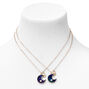Gold Best Friends Crescent Moon Mood Pendant Necklaces - 2 Pack,