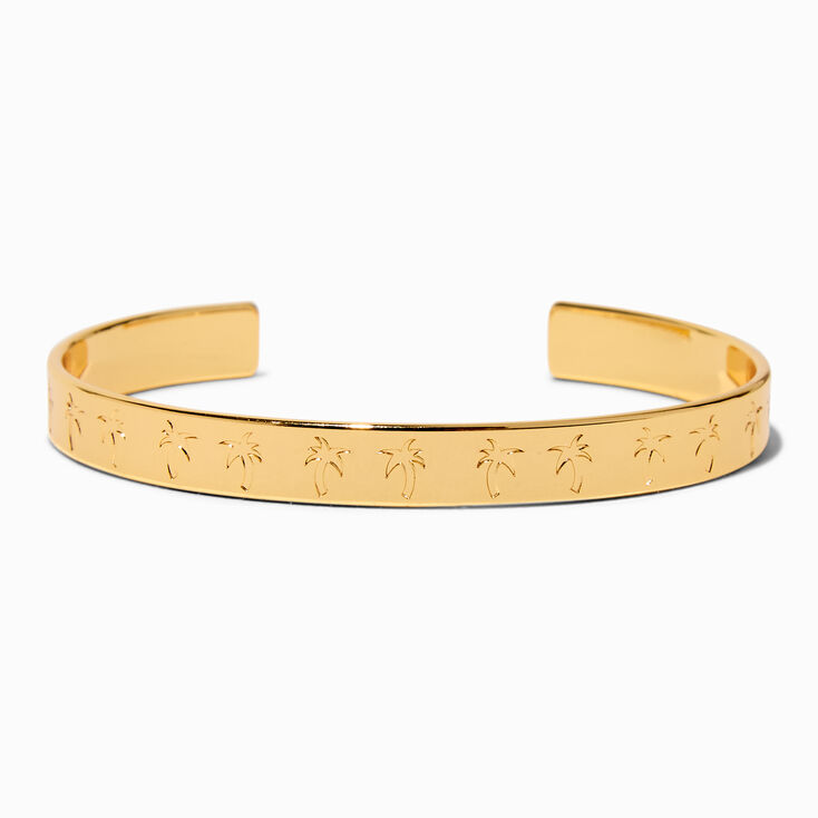 JAM + RICO x Claire&#39;s 18k Yellow Gold Plated Palm Trees Cuff Bracelet,