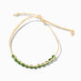 Green Bead Adjustable Cord Wish Bracelet,