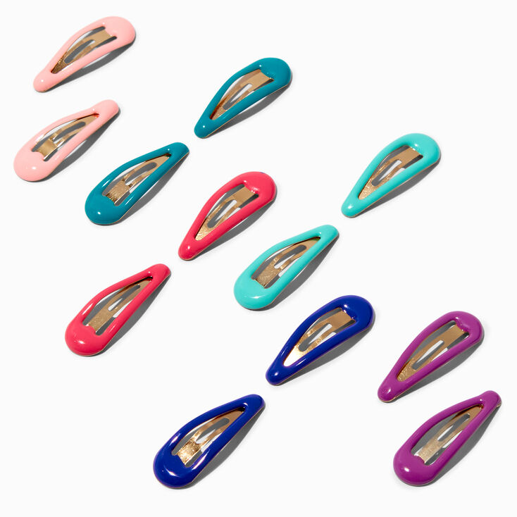 Claire&#39;s Club Jewel Tone Snap Hair Clips - 12 Pack,