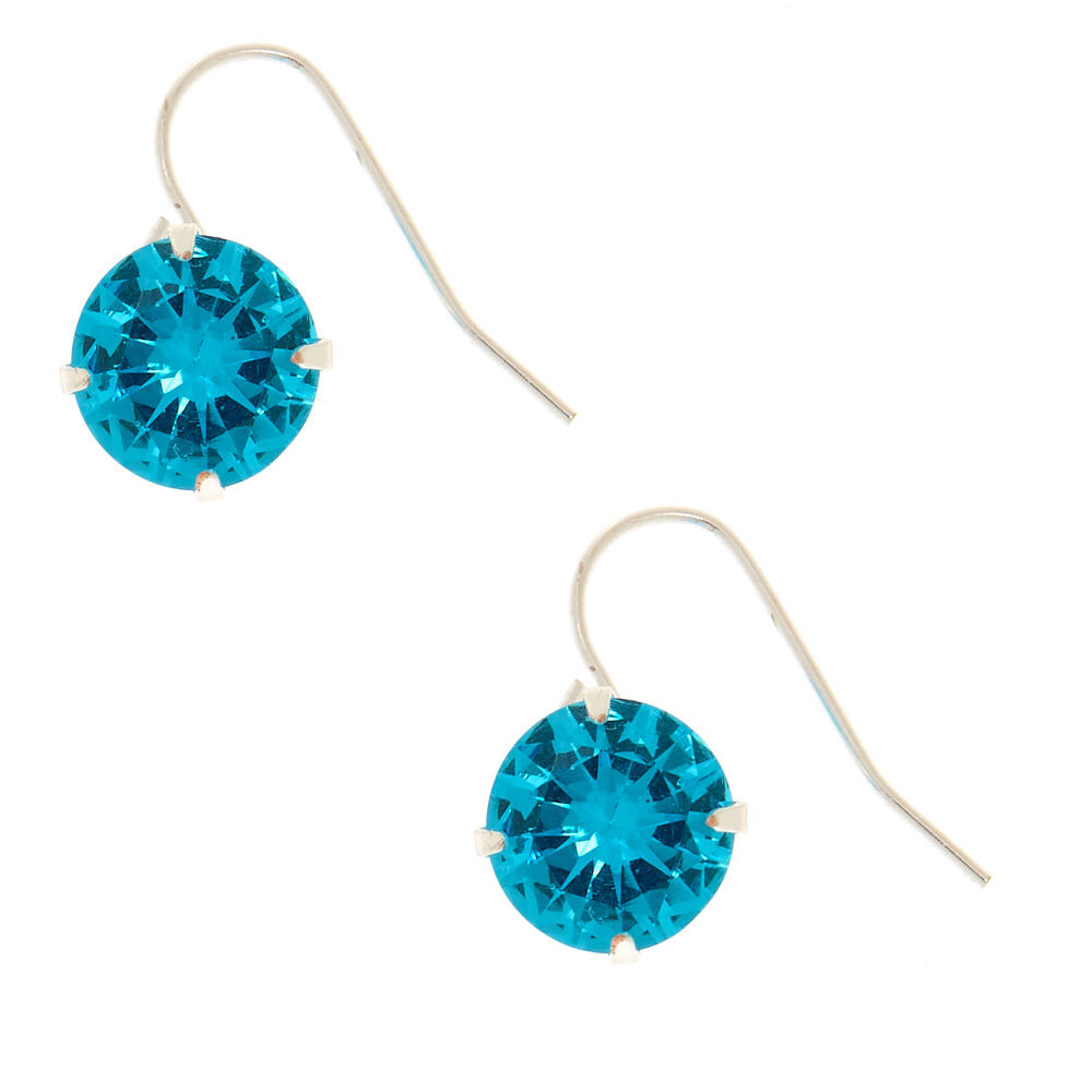 10MM Blue Cubic Zirconia Drop Earrings,