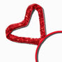 Red Sequin Hearts Headband,