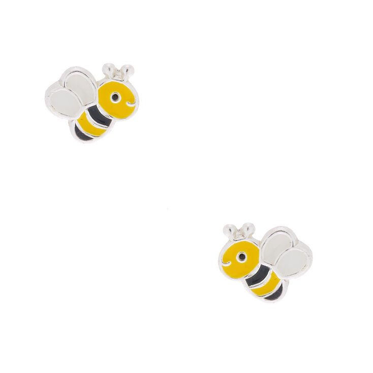Sterling Silver Bee Stud Earrings,