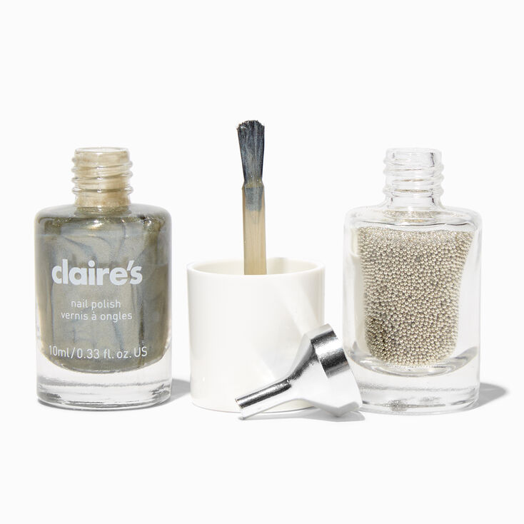 Silver Glitter Nail Polish Set - 2 Pack,
