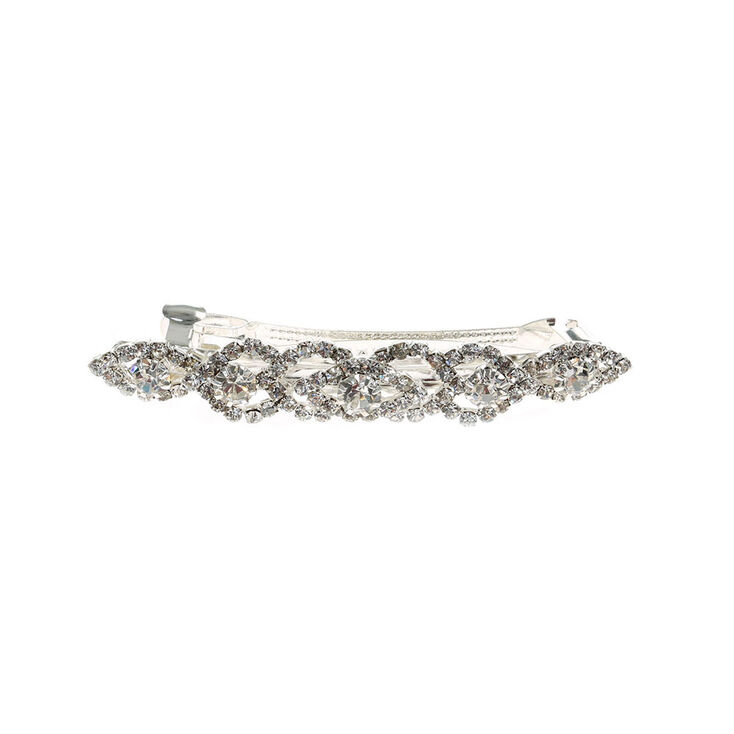 Barrettes ovales strass multirangs,