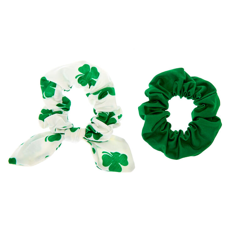 Small Shamrock Hair Scrunchies - 2 Pack,