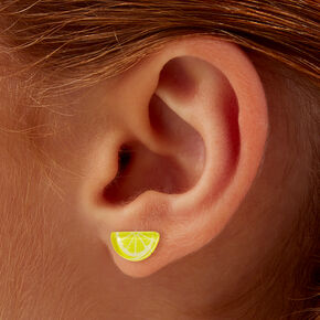 Yellow Lemon Stud Earrings,