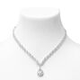 Silver Crystal Teardrop V-Neck Jewellery Set - 2 Pack,