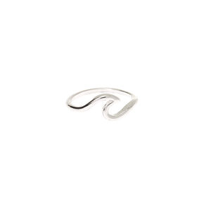 Bague design vague couleur argent&eacute;,