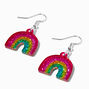 Rainbow Glitter 1&quot; Drop Earrings,