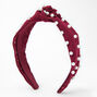 Pearl Knotted Headband - Burgundy,