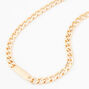 Gold ID Tag Chain Necklace,