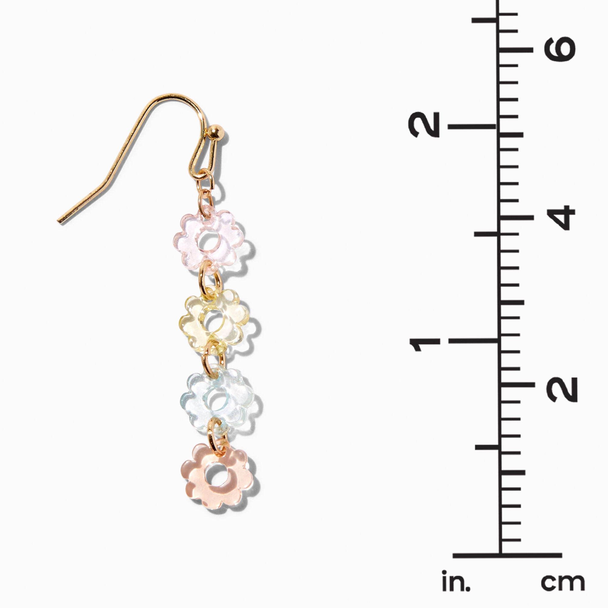 Gold 1.5" Daisy Drop Earrings