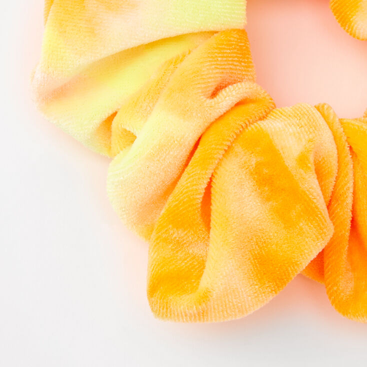 Medium Citrus Ombre Velvet Scrunchie - Yellow,