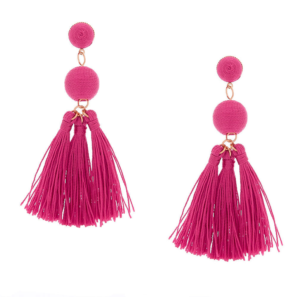 Hot pink drop earrings sale