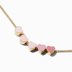 Ombr&eacute; Pink Heart Pendant Necklace,