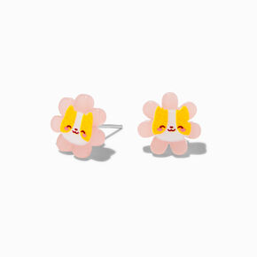 Glow in the Dark Flower Cat Stud Earrings,