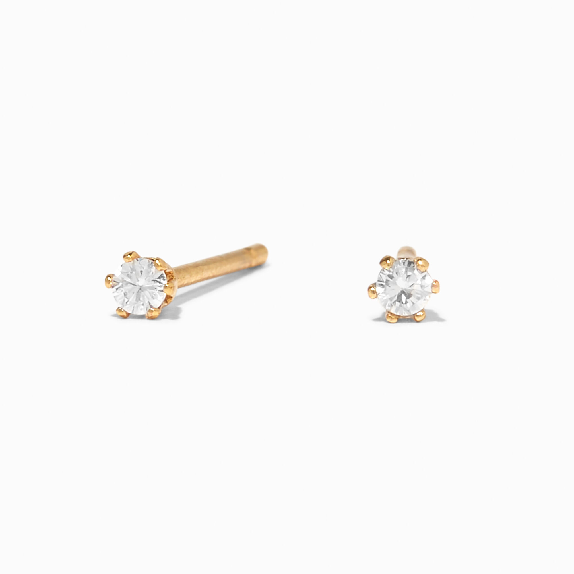 claire's 18k gold plated 2mm cubic zirconia cupcake stud earrings