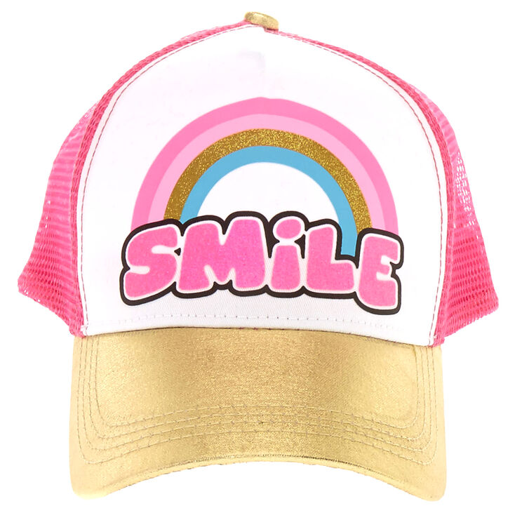 Pink &amp; Gold Smile Baseball Cap,