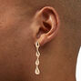 Gold-tone Raindrop Linear Drop Earrings,