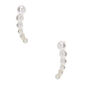 Bijoux d&#39;oreille avec perles d&#39;imitation de diff&eacute;rentes tailles 1,3&nbsp;cm couleur argent&eacute;,
