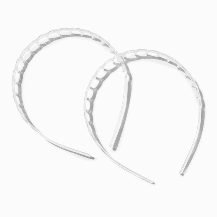 Clear Scalloped Headbands - 2 Pack,