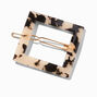 Gray Tortoiseshell Square Hair Barrette,