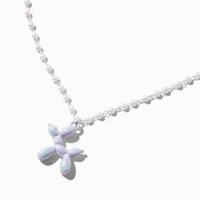 Collier &agrave; pendentif cha&icirc;ne perle d&#39;imitation animal en ballons de baudruche iridescent,