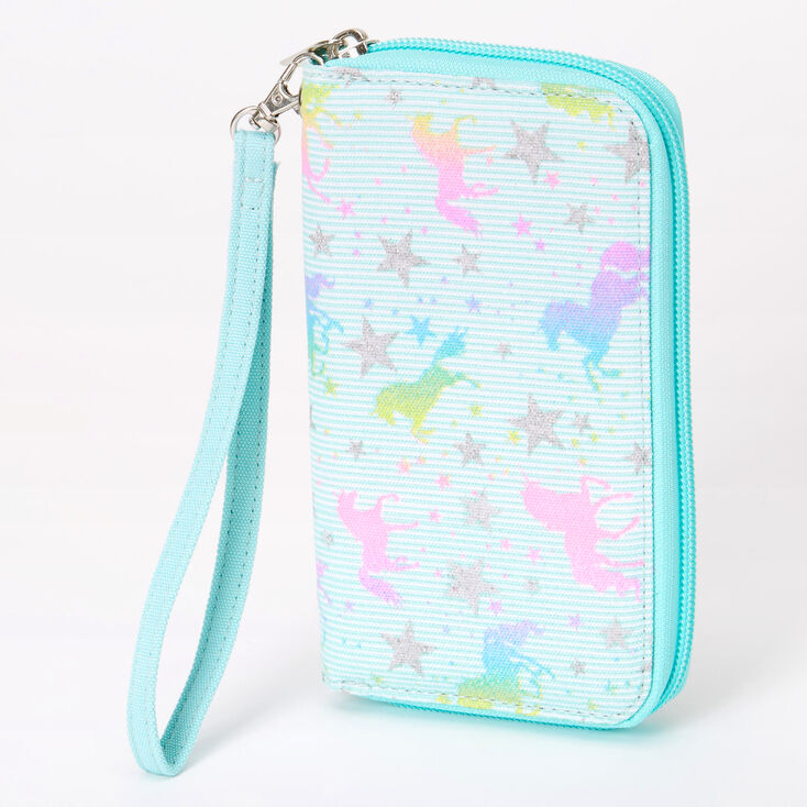 Unicorn Stars Striped Wristlet - Mint,