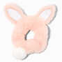 Pink Furry Bunny Ears Large Hair Scrunchie,