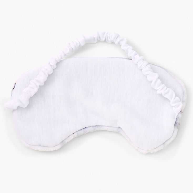 White Marbled Plush Sleeping Mask,