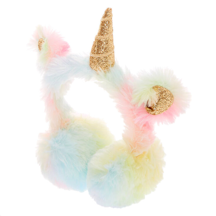 Rainbow Unicorn Plush Ear Muffs Claire S Us