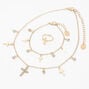 Claire&#39;s Club Gold Cross Charms Jewelry Set - 3 Pack,