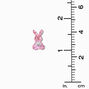 Easter Bunny Pink Glitter &amp; Pearl Stud Earrings,