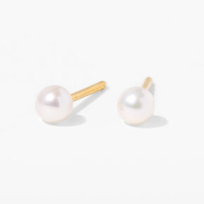 14ct Yellow Gold 3mm Pearl Studs Ear Piercing Kit with After Care Lotion,