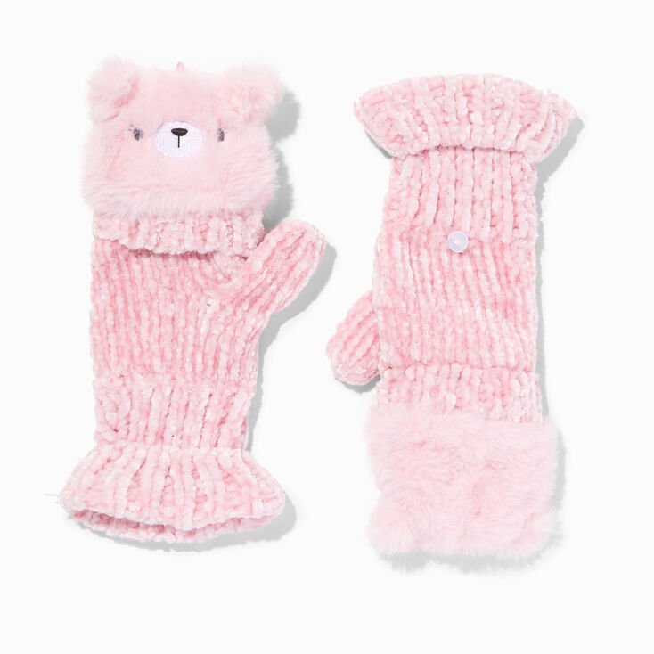 Claire&#39;s Club Bear Pink Gloves,