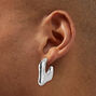 Silver-tone Wide Melty Hoop Earrings,