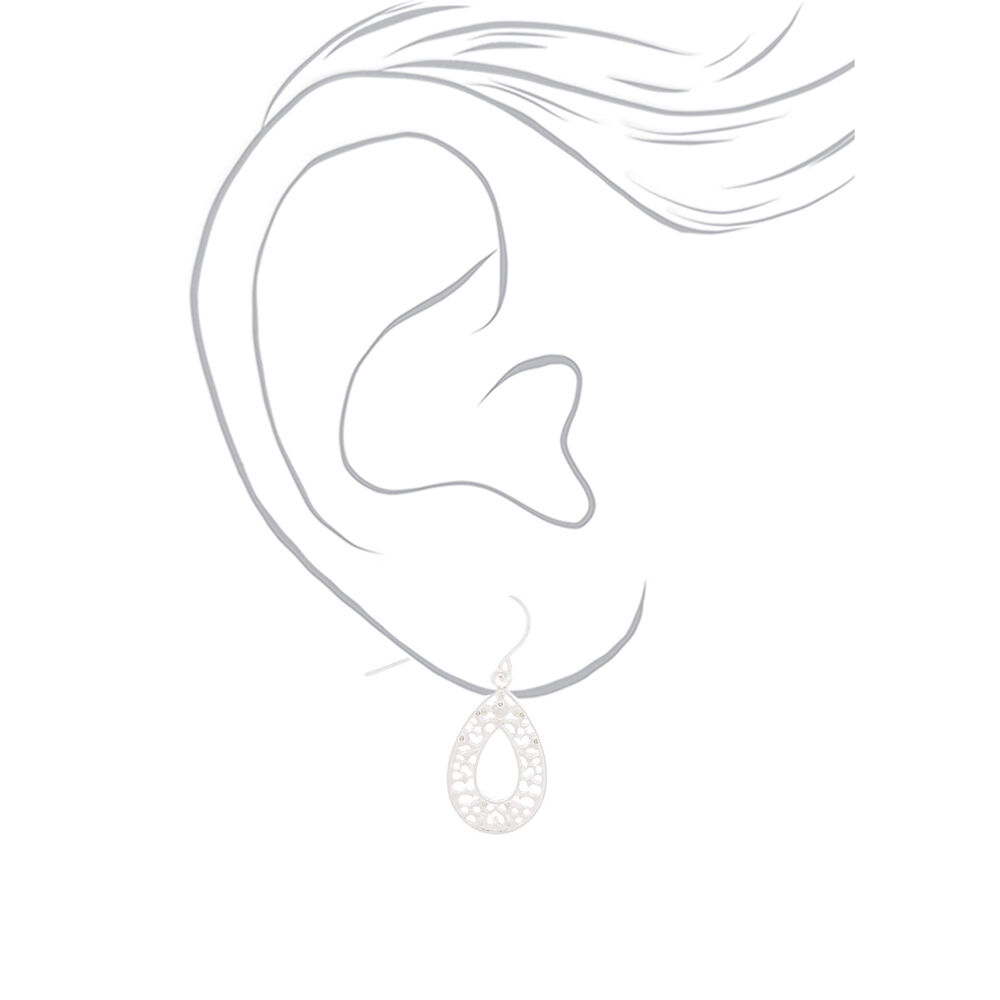 Silver 1" Mixed Drop Earrings - 3 Pack,