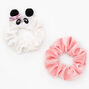 Claire&#39;s Club Medium Glitter Panda Scrunchie - Pink,