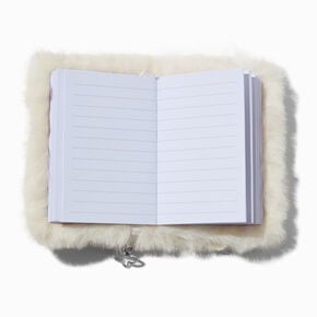 White Furry Mini Journal Notebook,
