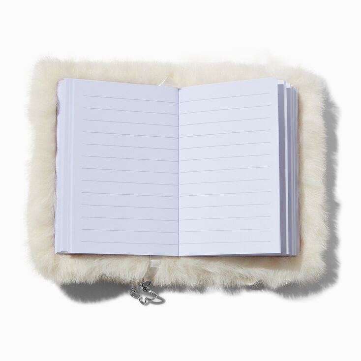 White Furry Mini Journal Notebook,