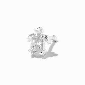 Silver 22G Cubic Zirconia Turtle Nose Stud,
