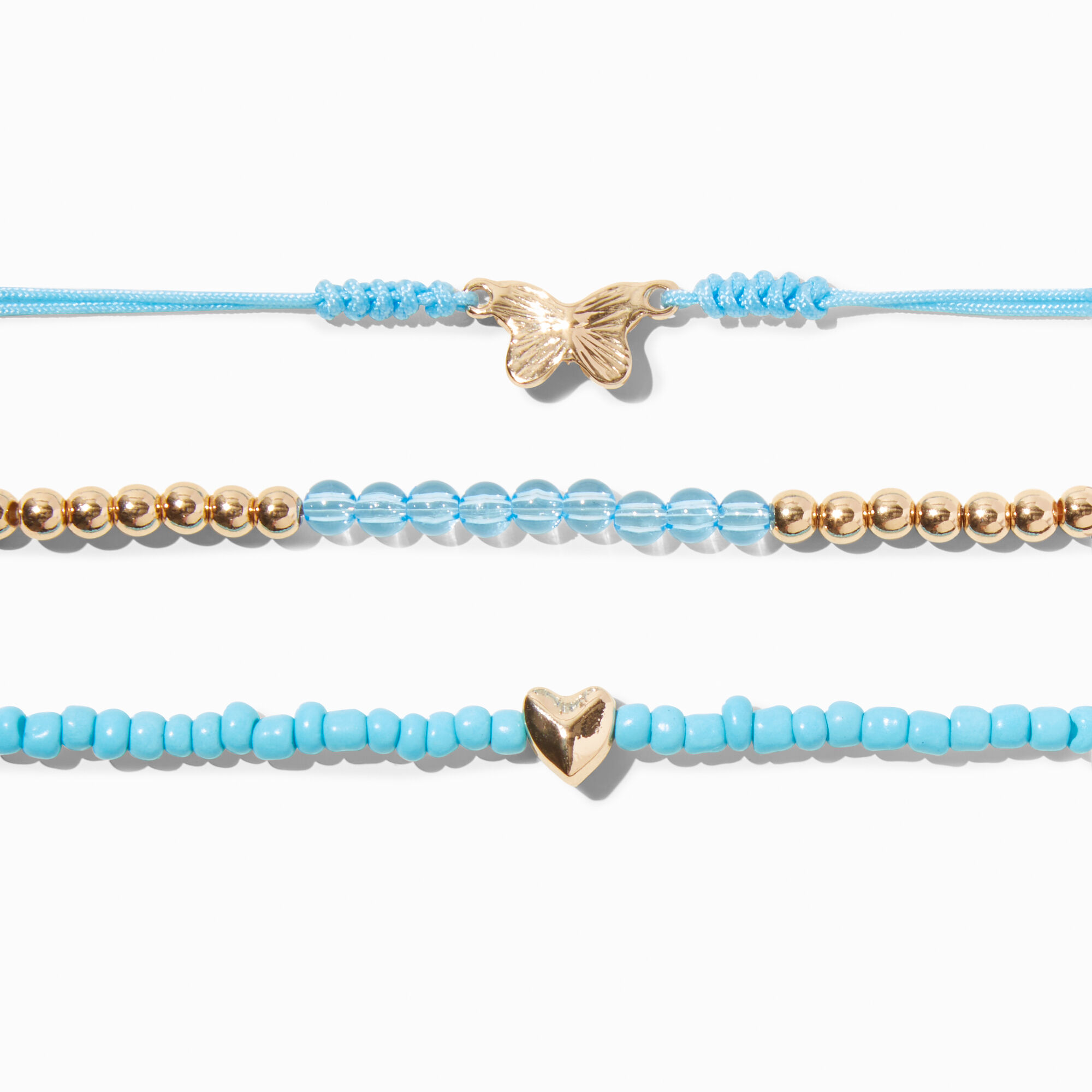 March Birthstone Beaded Stretch Bracelets - 3 Pack,