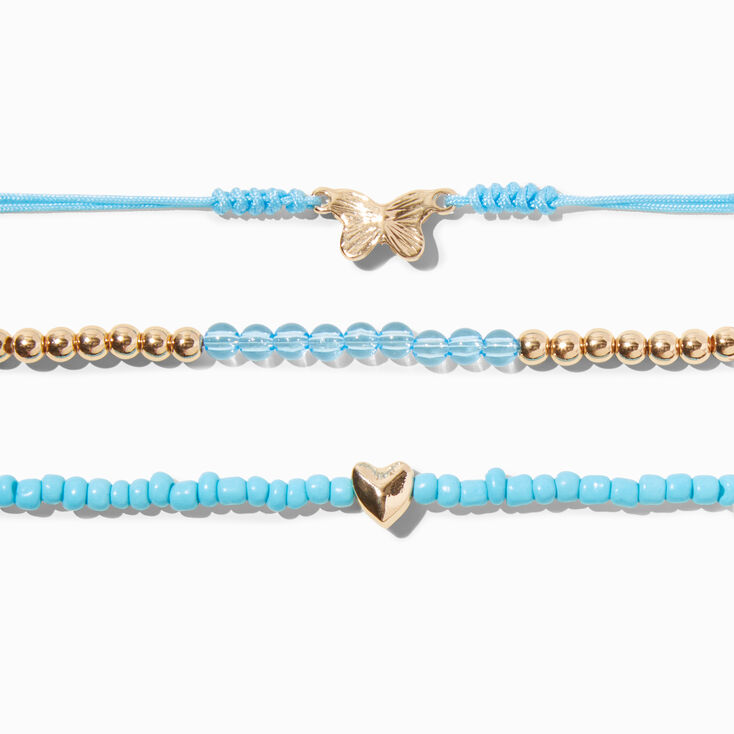 March Birthstone Beaded Stretch Bracelets - 3 Pack,