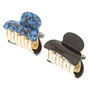 Speckled Mini Hair Claws - Blue, 2 Pack,