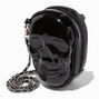 Skull Shaped Black Patent Crossbody Bag,