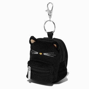 Black Cat Mini Backpack Keychain,