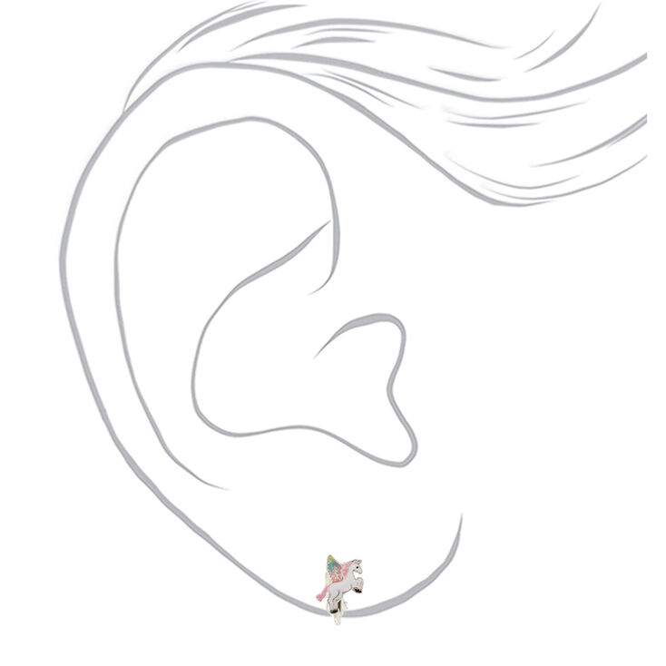 Flying Unicorn Clip-On Earrings,